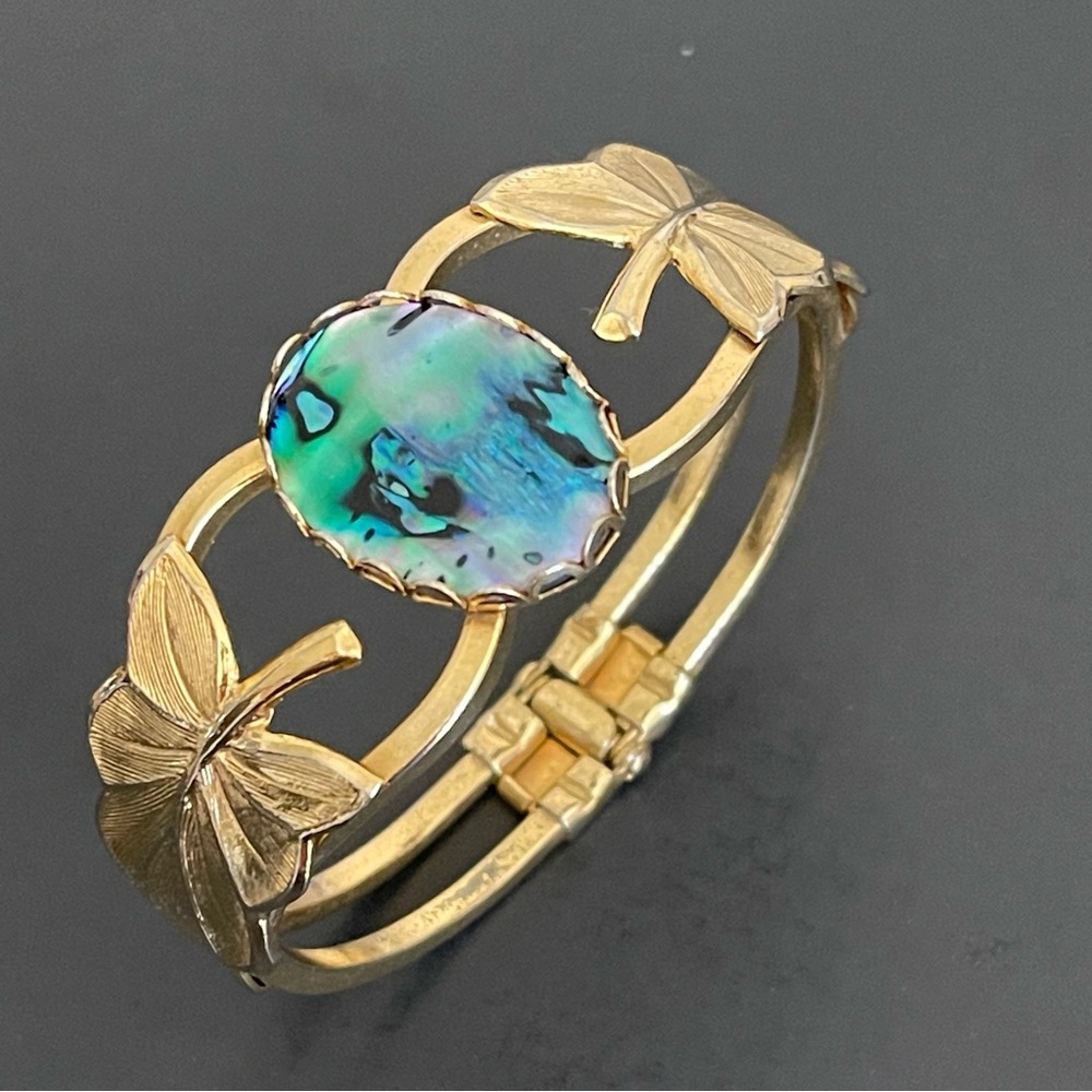 Vintage Gold Butterfly clamper bangle.